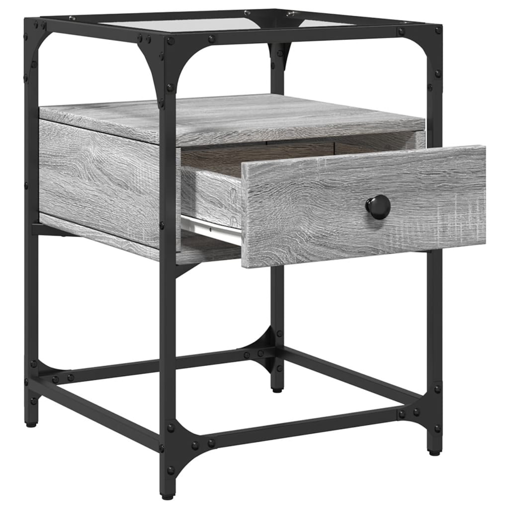Sängbord 2 st grå sonoma 40x40x55 cm konstruerat trä
