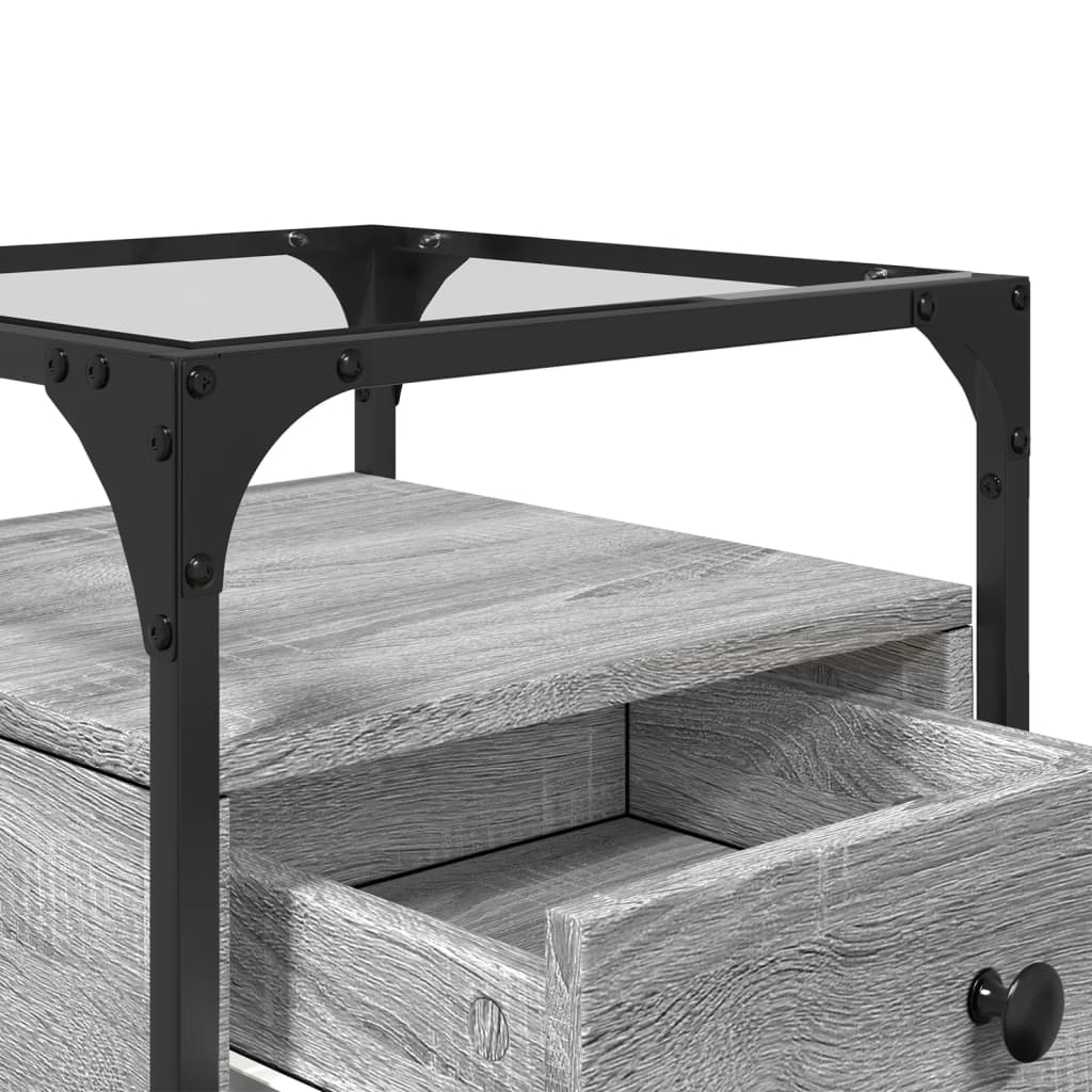 Sängbord 2 st grå sonoma 40x40x55 cm konstruerat trä