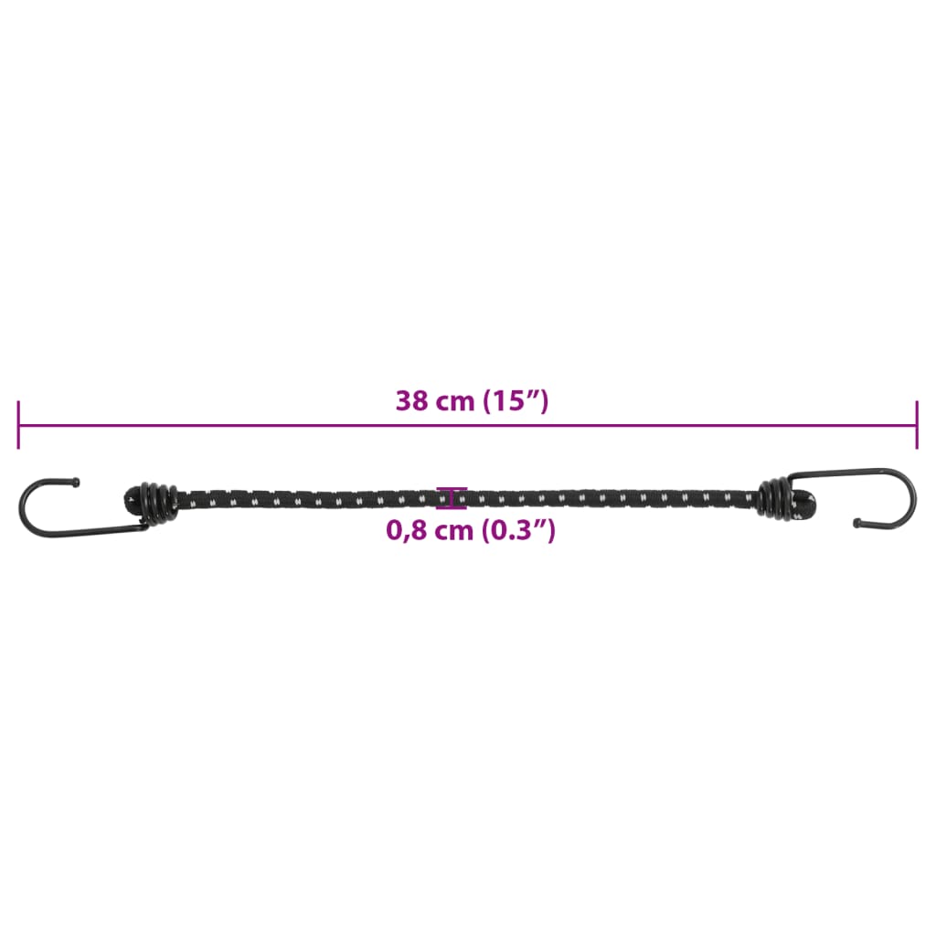 Stroppar med reflekterande remsor och krokar 25 st 38 cm