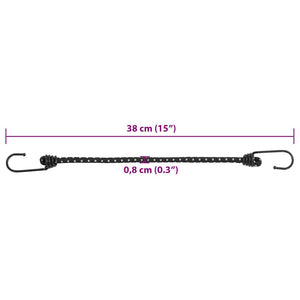 Stroppar med reflekterande remsor och krokar 25 st 38 cm