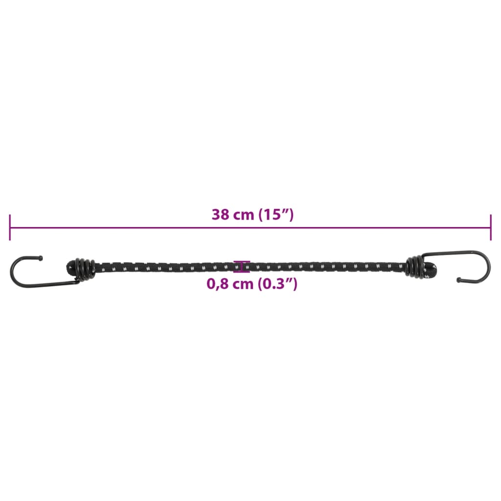 Stroppar med reflekterande remsor och krokar 50 st 38 cm