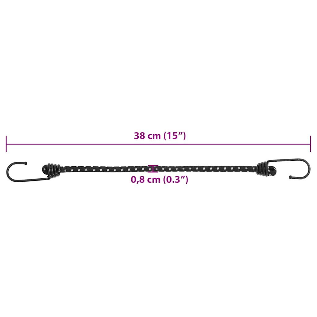 Stroppar med reflekterande remsor och krokar 50 st 38 cm