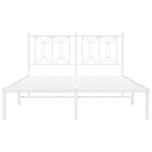 Sängram med huvudgavel metall vit 140x190 cm