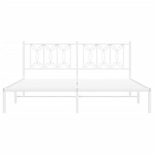 Sängram med huvudgavel metall vit 183x213 cm