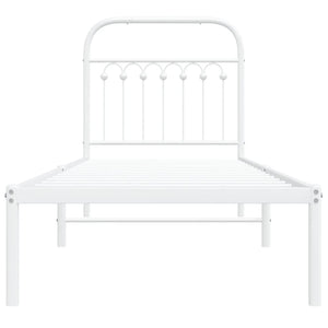 Sängram med huvudgavel metall vit 80x200 cm