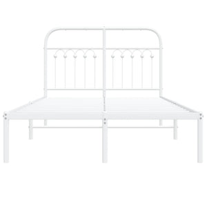 Sängram med huvudgavel metall vit 120x190 cm