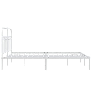 Sängram med huvudgavel metall vit 135x190 cm