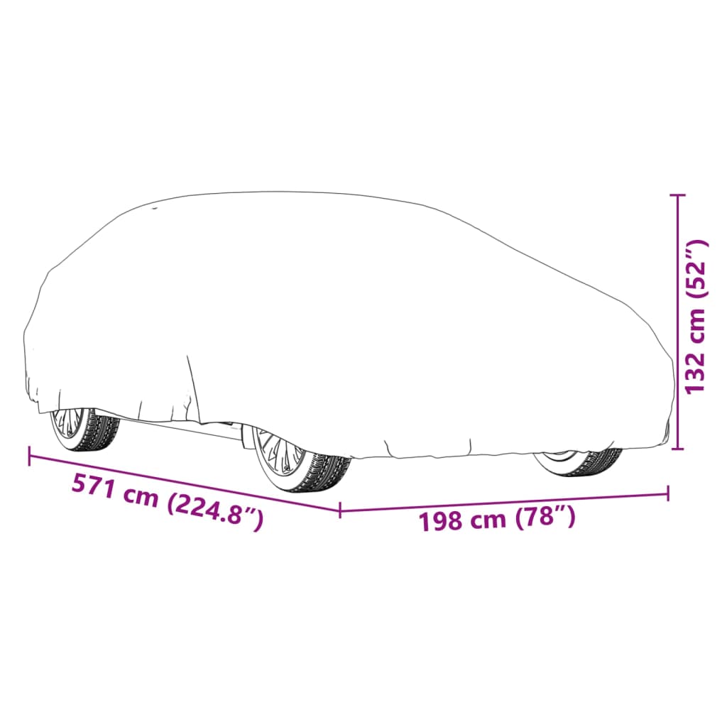 Bilöverdrag för Sedan med spännband silver XXL heltäckande