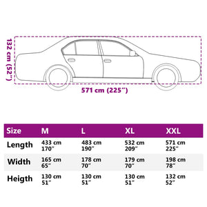 Bilöverdrag för Sedan med spännband silver XXL heltäckande