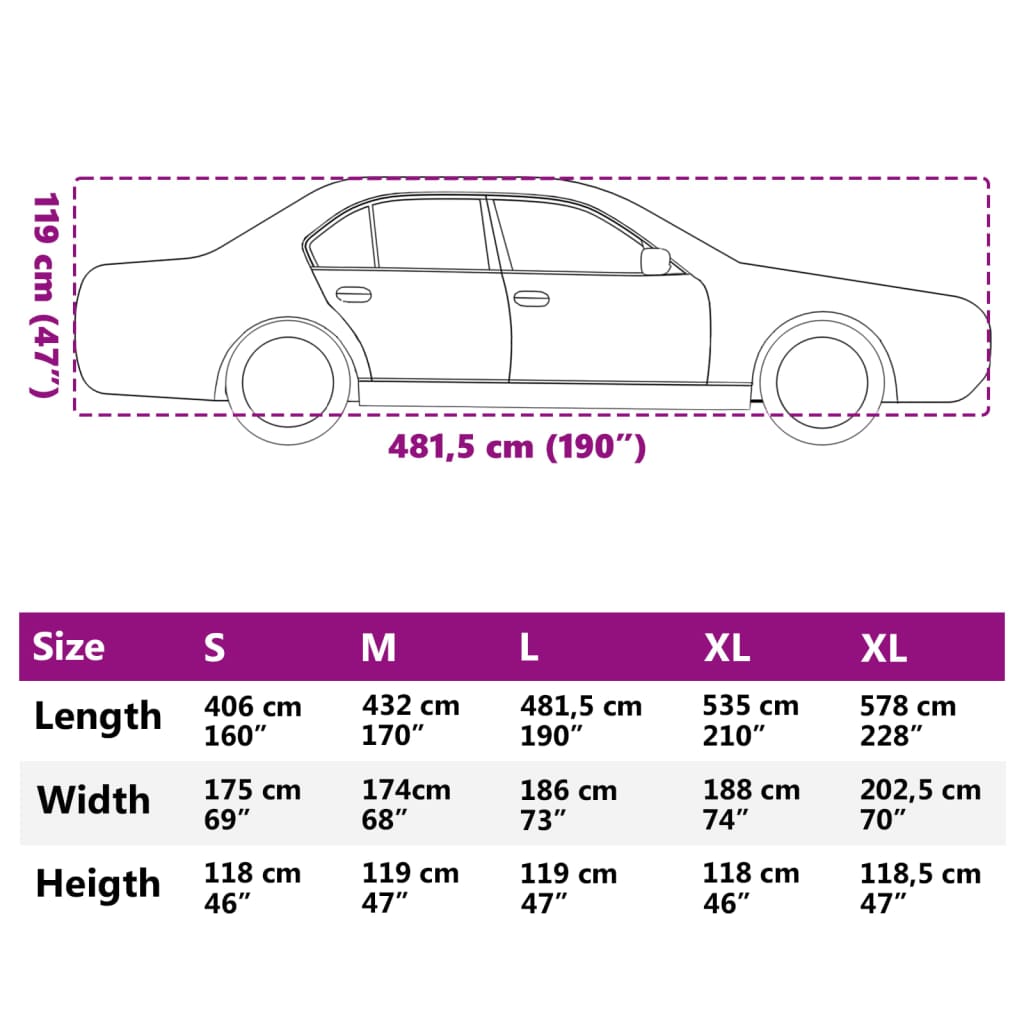 Bilöverdrag för Sedan hagelskydd L grå och silver heltäckande