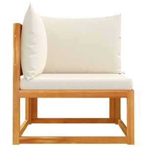 Trädgårdssoffa med kuddar trä akacia och rep