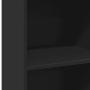 Högskåp svart 50x41x124 cm konstruerat trä