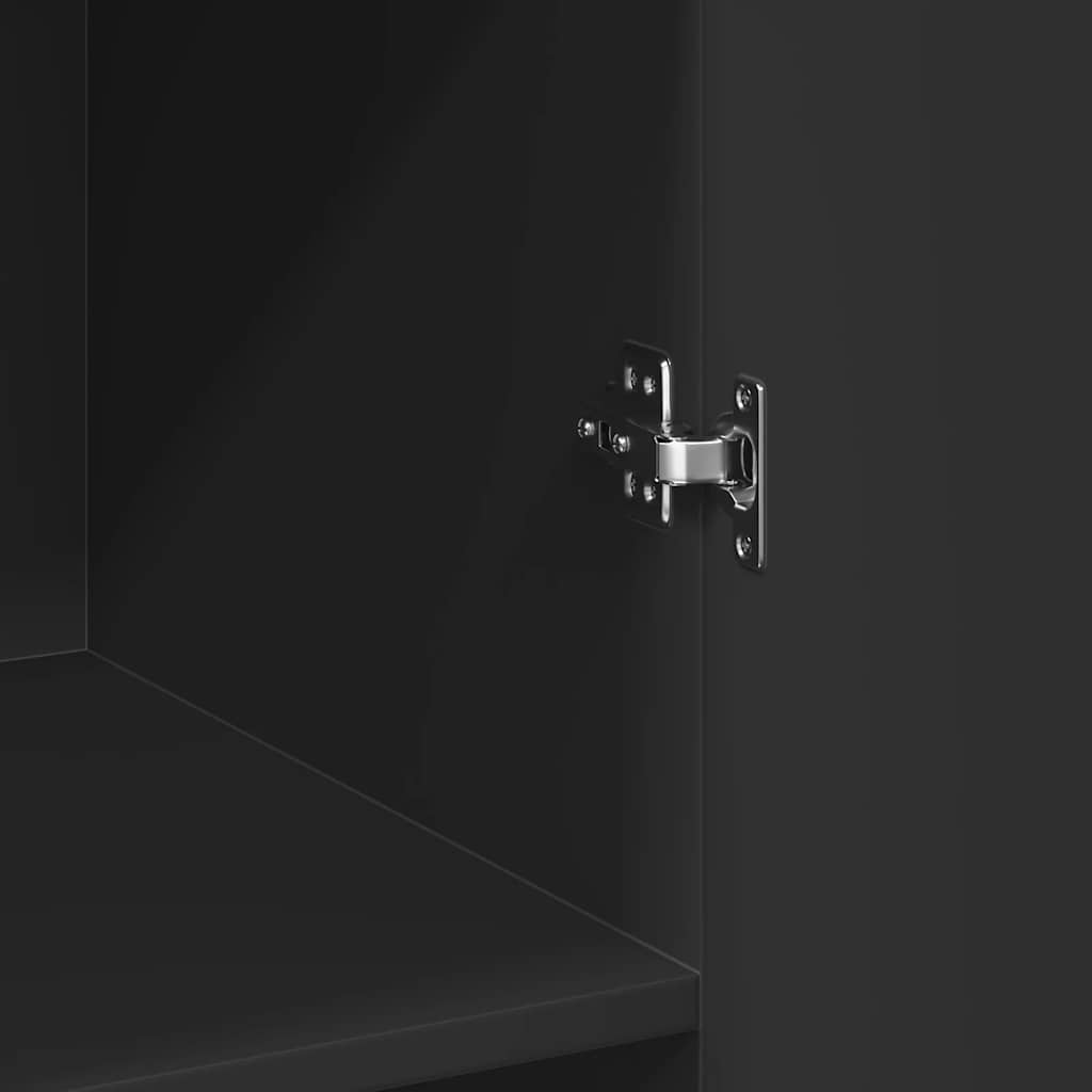 Högskåp svart 70x42,5x185 cm konstruerat trä