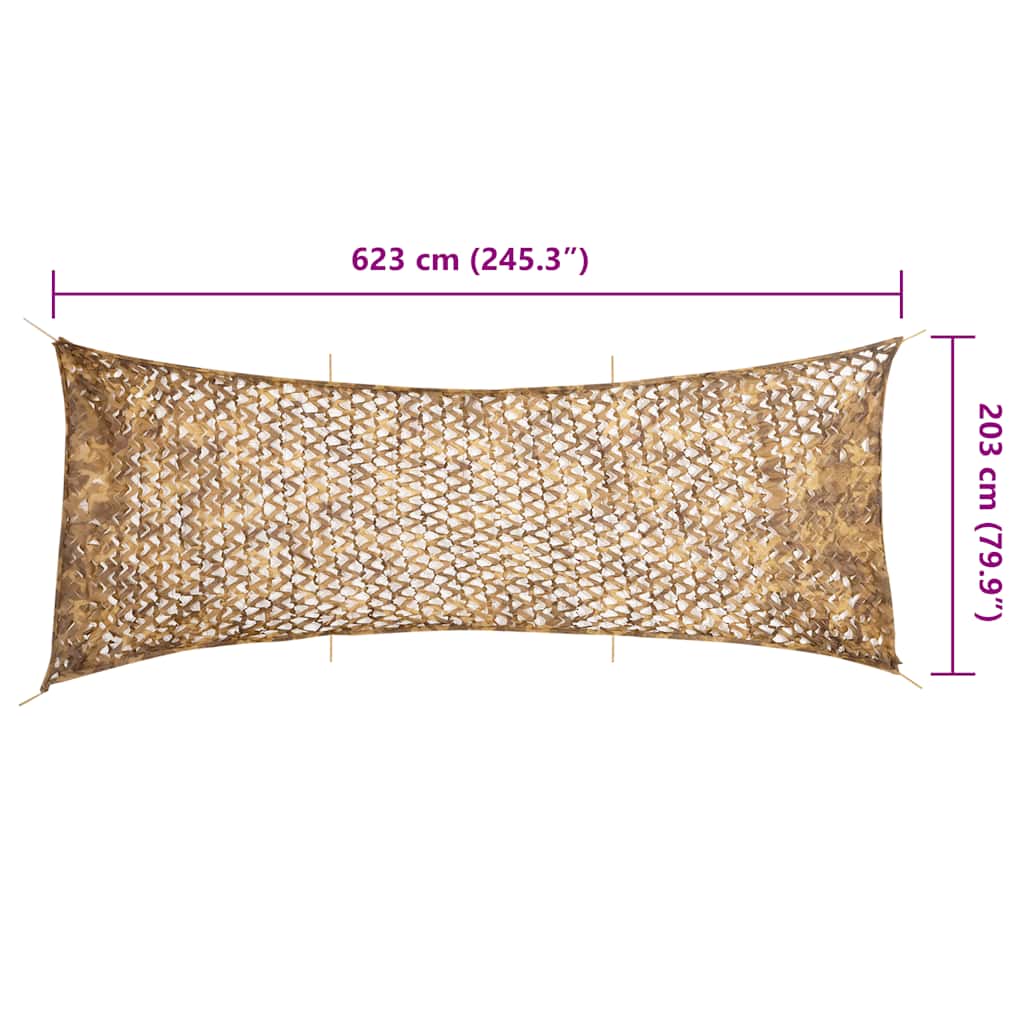 Camouflagenät med förvaringsväska 623x203 cm sand