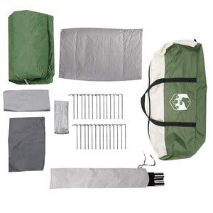 Campingtält tunnel 8 personer grön vattentätt