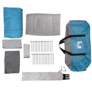 Campingtält tunnel 8 personer blå vattentätt