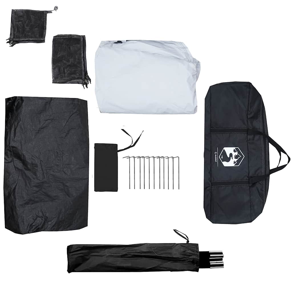 Campingtältstuga 4-personers vit mörkläggningstyg vattentät