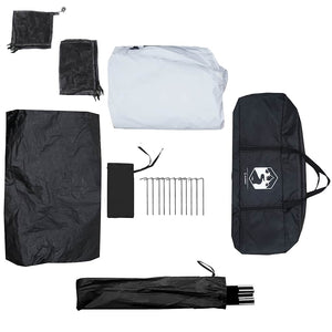 Campingtältstuga 4-personers vit mörkläggningstyg vattentät