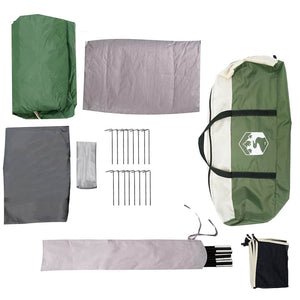 Campingtält tunnel 6 personer grön vattentätt