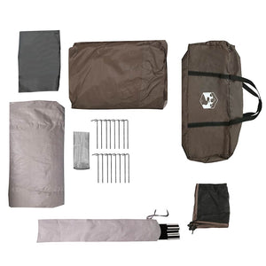 Familjetält tunnel 6 personer brun vattentätt