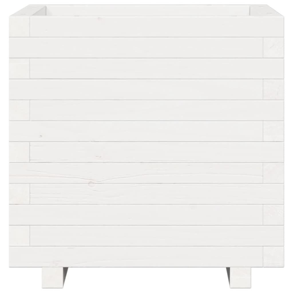 Odlingslåda vit 50x50x49,5 cm massiv furu