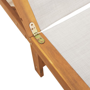 Solsäng grå massivt akaciaträ och textilene