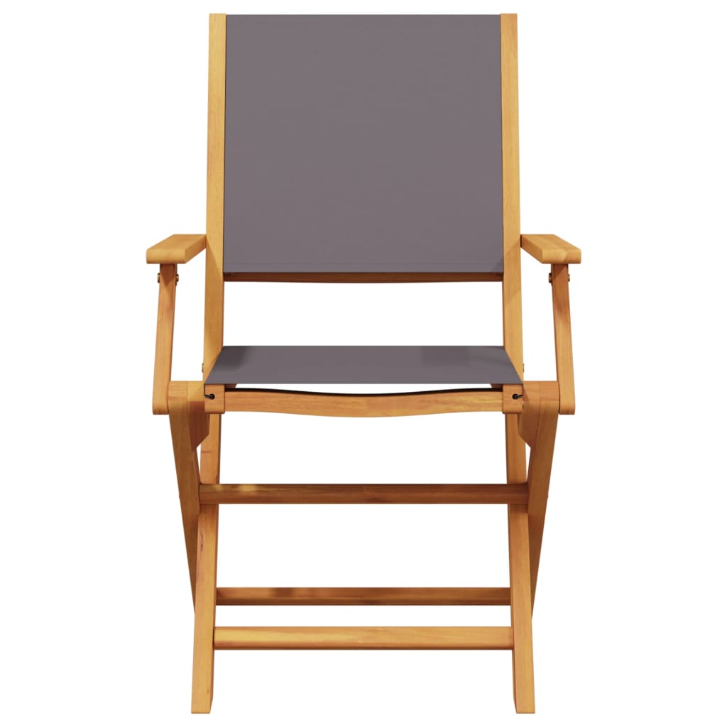 Matgrupp för trädgården 7 delar antracit tyg och massivt trä