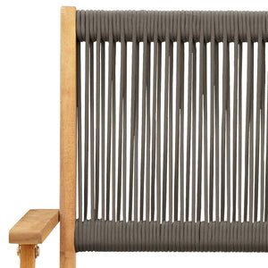 Caféset 3 delar grå polypropen och massivt trä