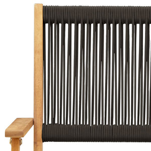 Caféset 3 delar svart polypropen och massivt trä