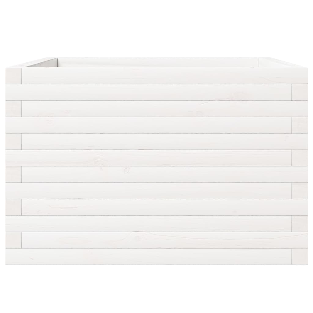 Odlingslåda vit 70x70x46 cm massiv furu