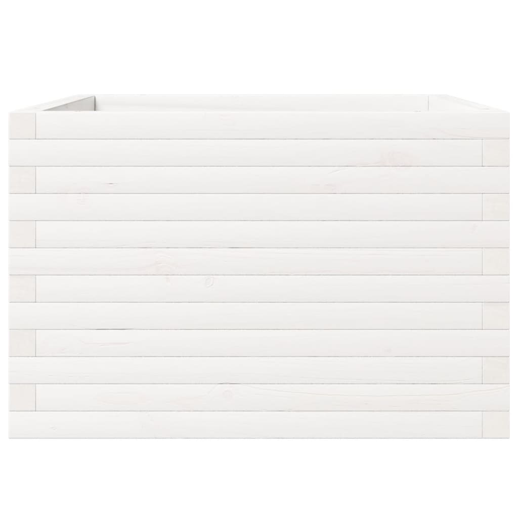 Odlingslåda vit 70x70x46 cm massiv furu