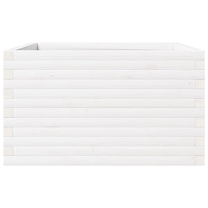 Odlingslådor vit 80x80x46 cm massiv furu