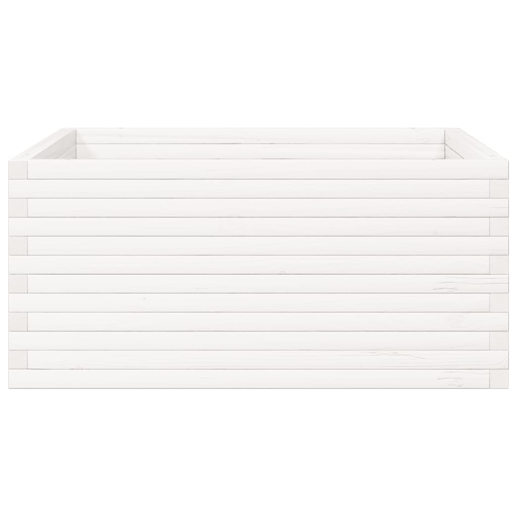Odlingslåda vit 100x100x46 cm massiv furu
