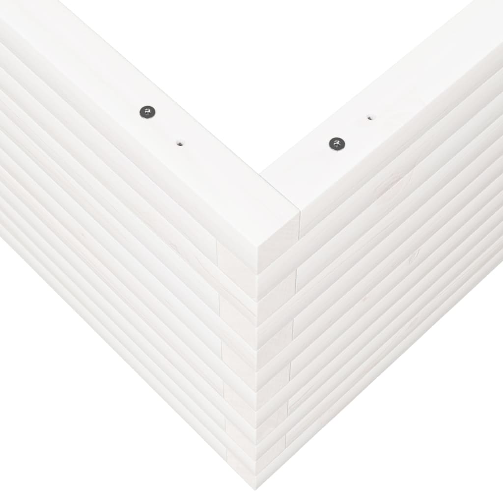 Odlingslåda vit 100x100x46 cm massiv furu