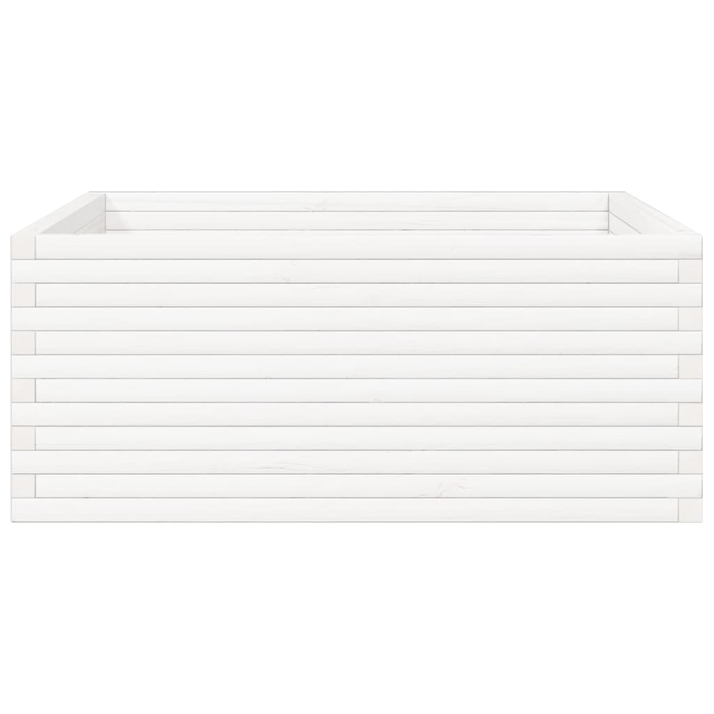 Odlingslåda vit 110x110x46 cm massiv furu