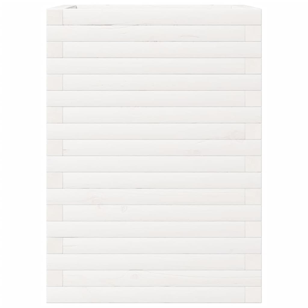 Odlingslåda 50x50x68,5 cm vit massiv furu