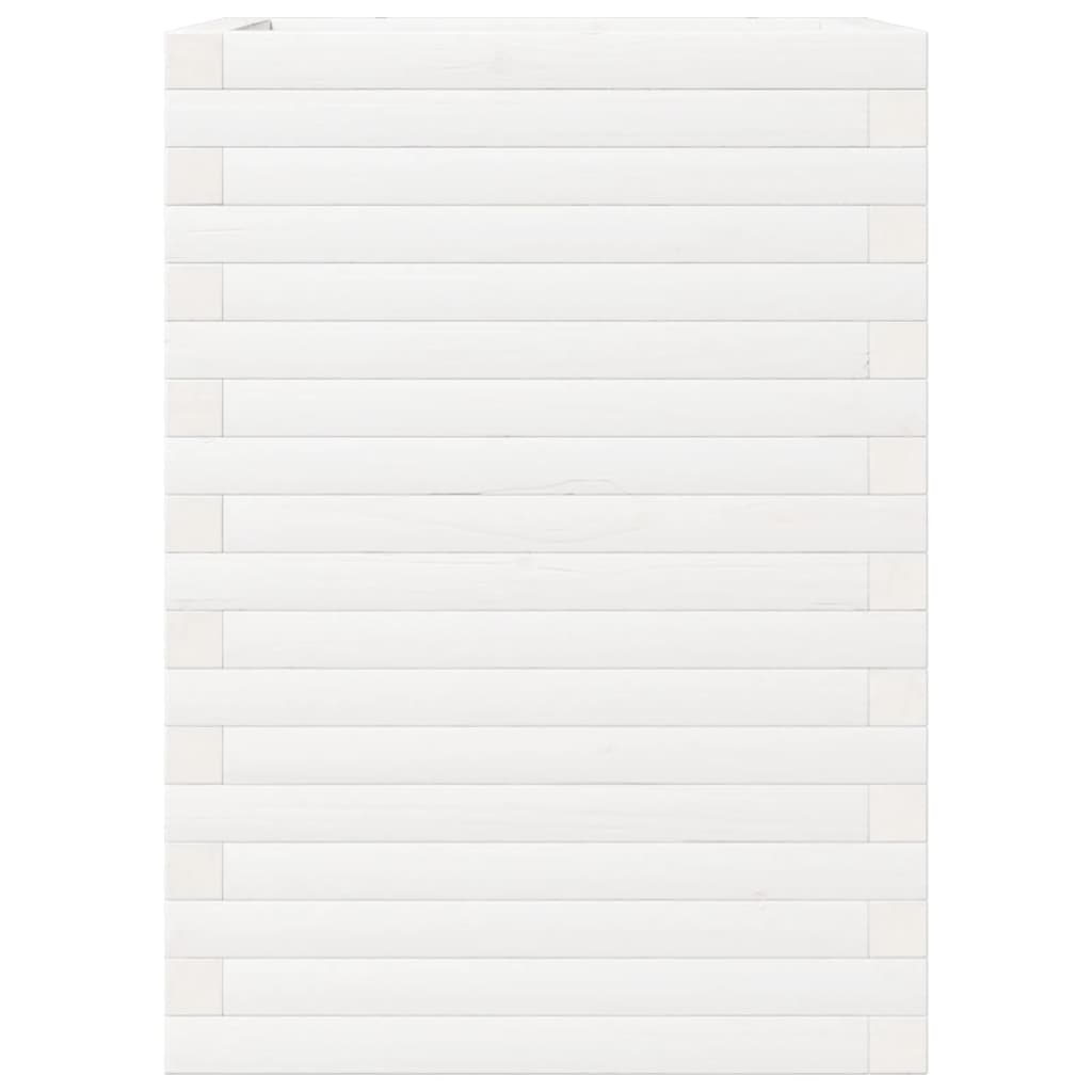Odlingslåda 50x50x68,5 cm vit massiv furu
