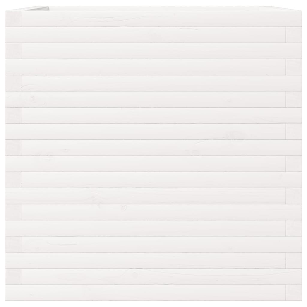 Odlingslåda vit 70x70x68,5 cm massiv furu
