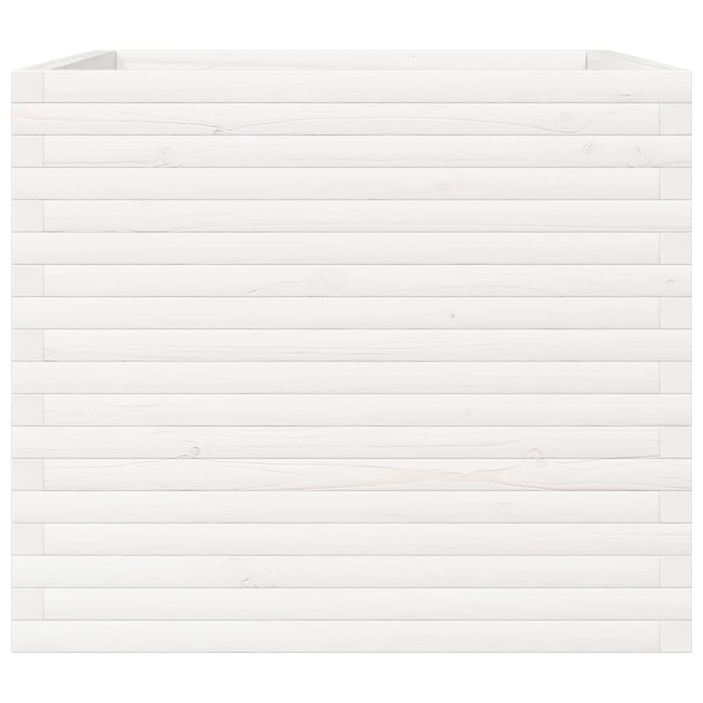 Odlingslåda 80x80x68,5 cm vit massiv furu