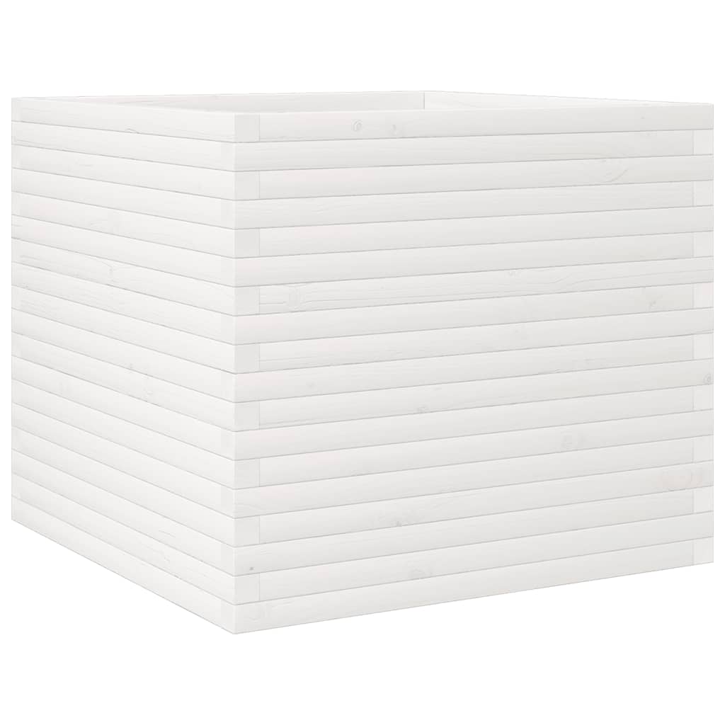 Odlingslåda 80x80x68,5 cm vit massiv furu