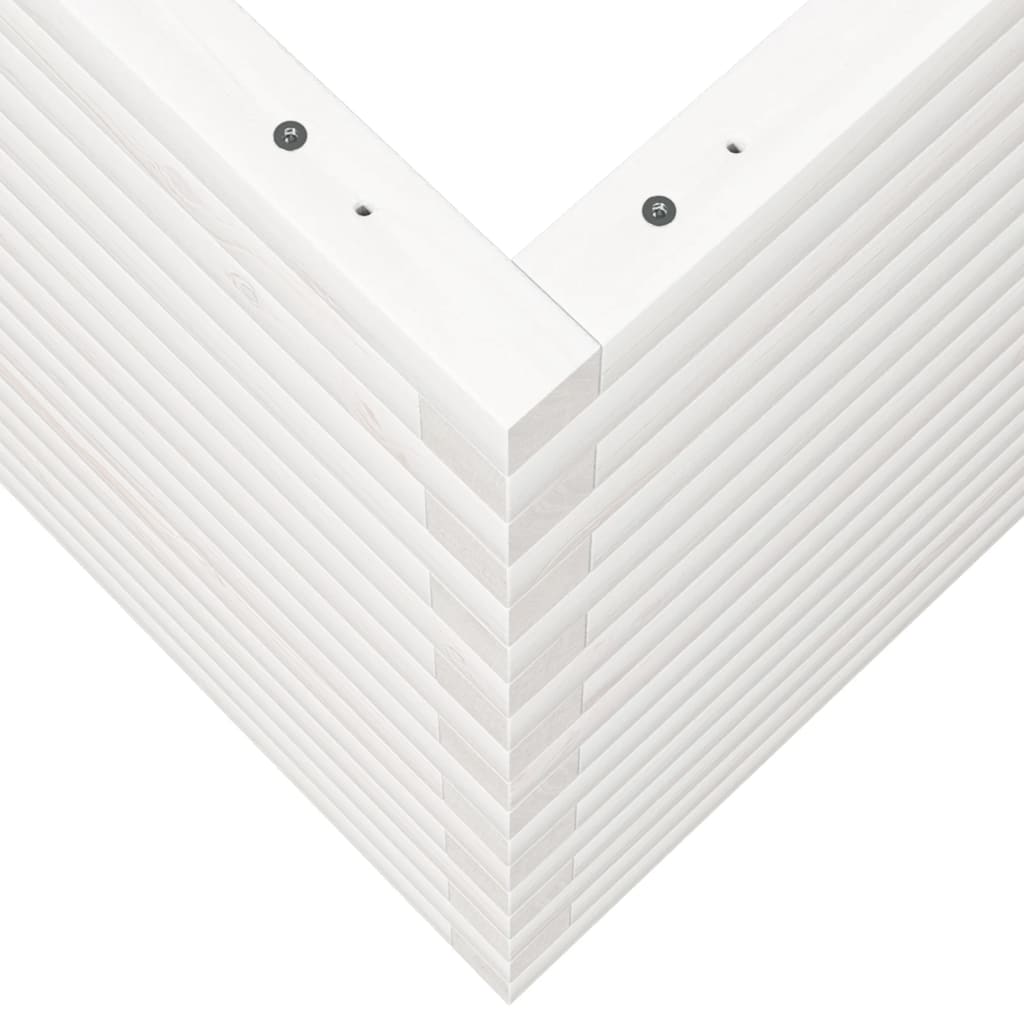 Odlingslåda 80x80x68,5 cm vit massiv furu