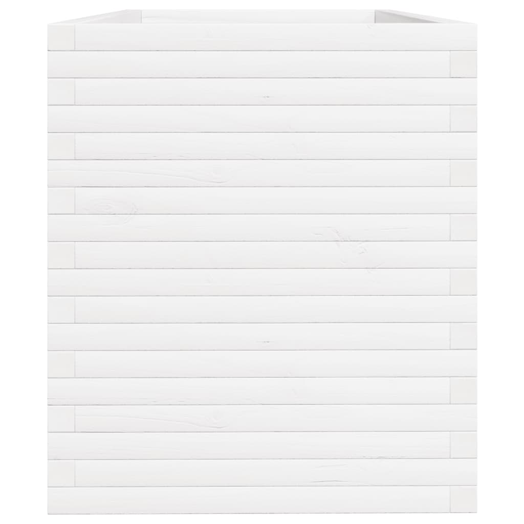 Odlingslåda vit 110x60x68,5 cm massiv furu