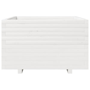 Odlingslåda vit 80x80x49,5 cm massiv furu