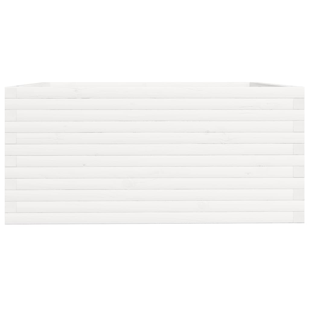 Odlingslåda vit 100x100x49,5 cm massiv furu