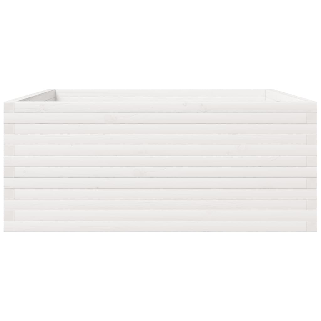 Odlingslåda vit 110x110x49,5 cm massiv furu
