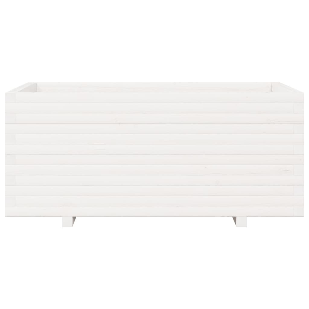 Odlingslåda vit 110x60x49,5 cm massiv furu