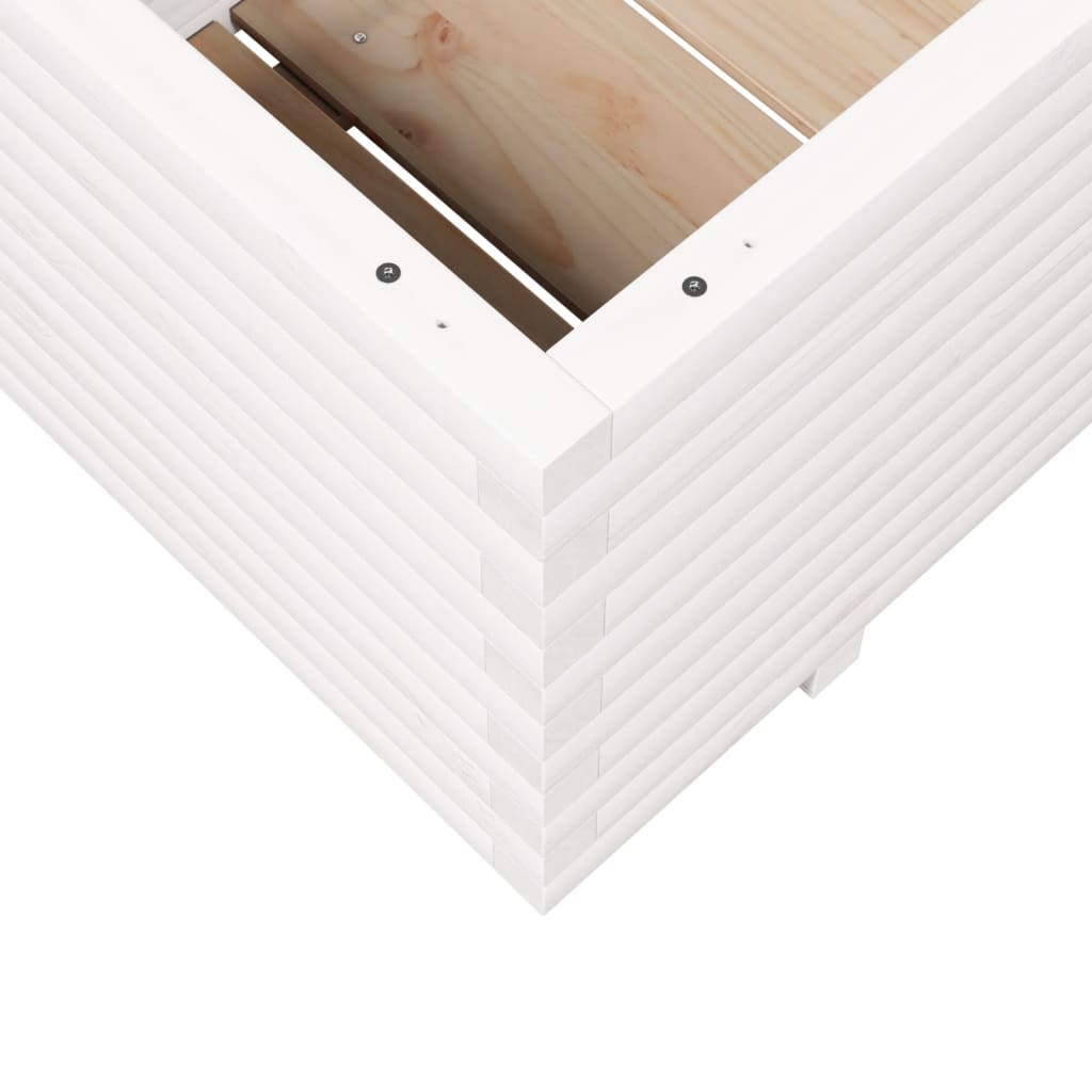 Odlingslåda vit 110x60x49,5 cm massiv furu