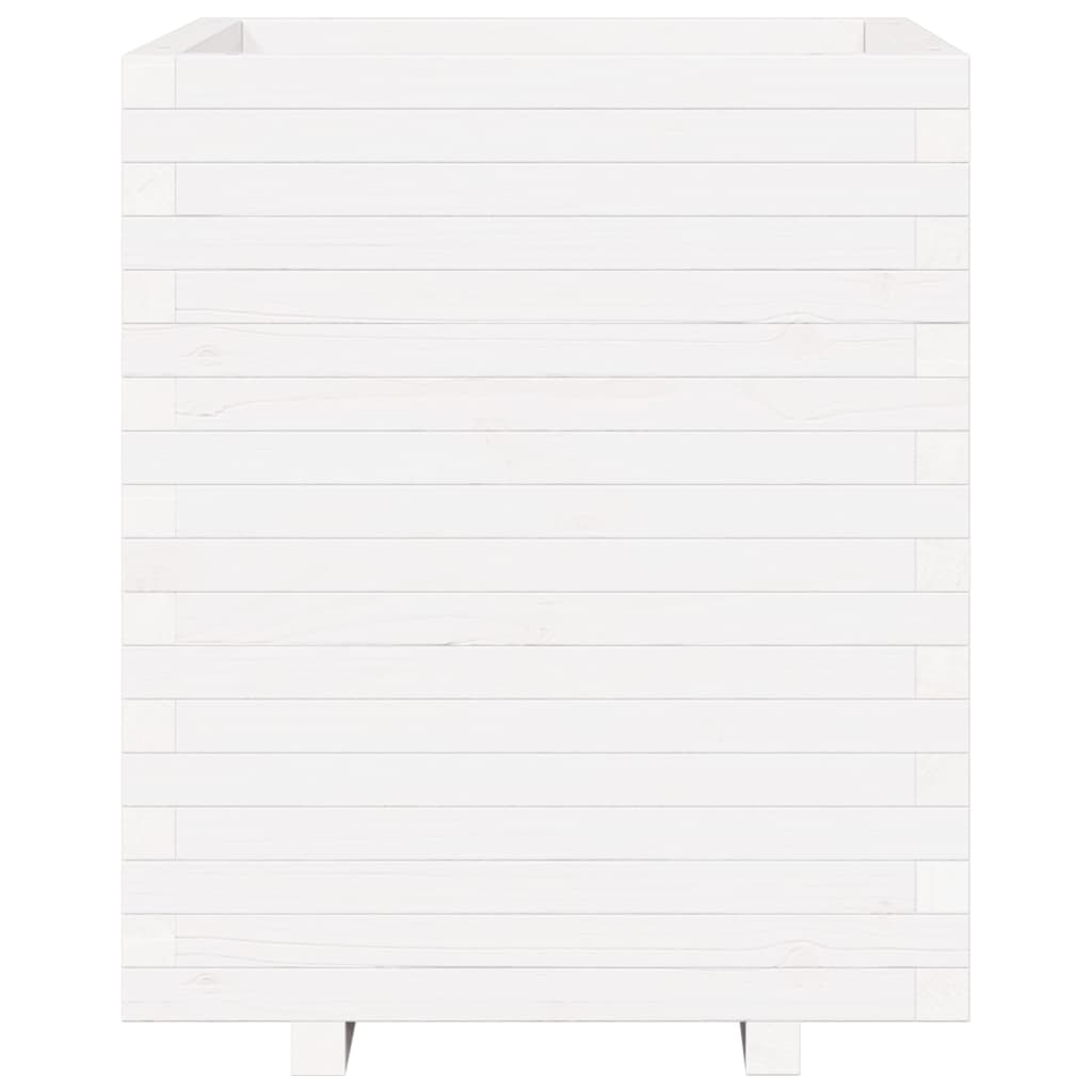 Odlingslåda vit 60x60x72,5 cm massiv furu
