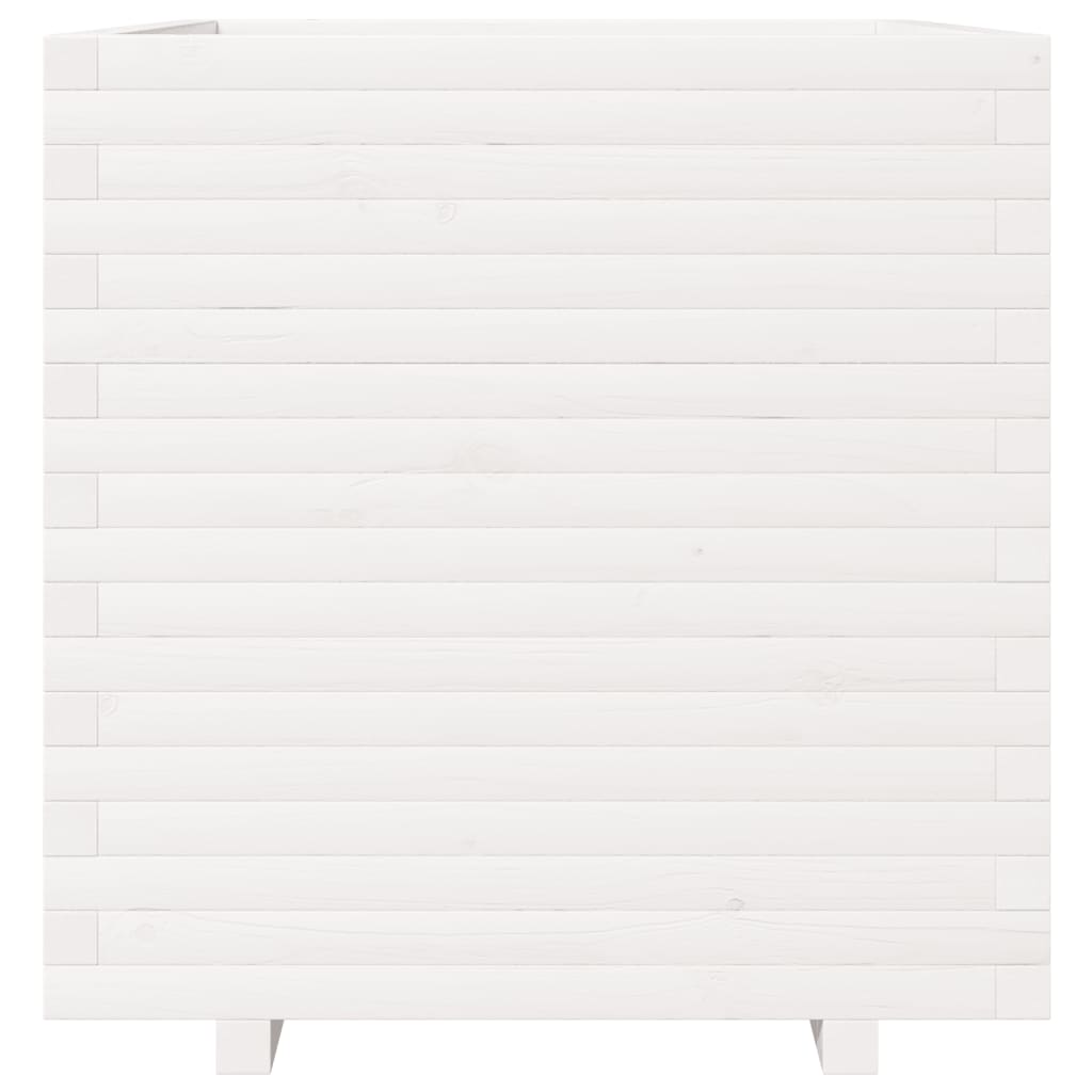 Odlingslåda vit 70x70x72,5 cm massiv furu