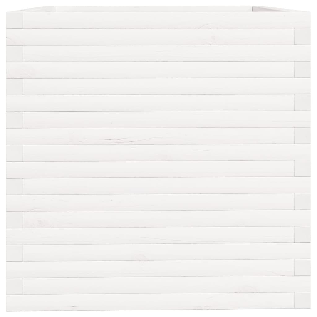 Odlingslåda vit 70x70x72,5 cm massiv furu